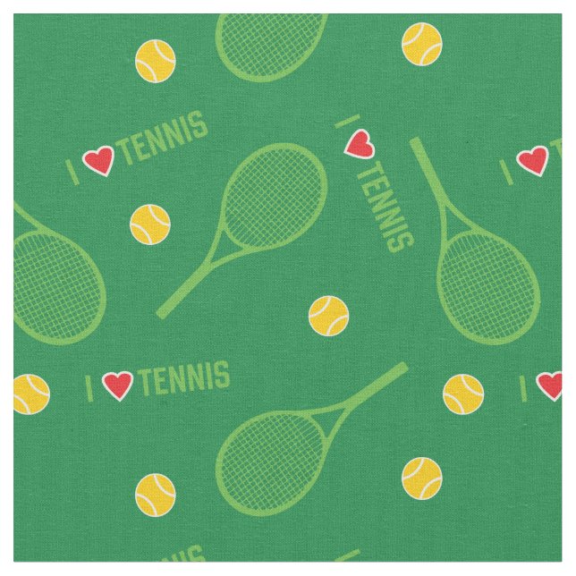 Tennis rackets on green background fabric (Close Up)
