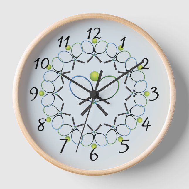 Tennis rackets round clock (Front)