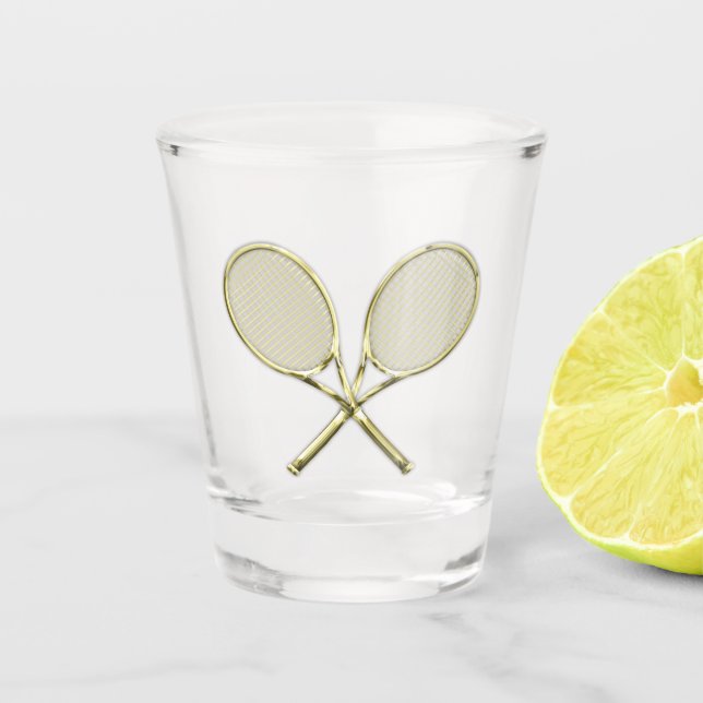 Tennis Rackets Shot Glass (Front)