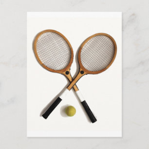 tennis rackets , sports , ballgames, postcard
