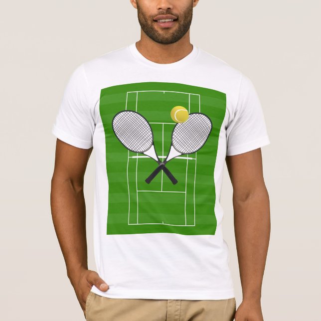 TENNIS RACKETS & Tennis Ball T-Shirt (Front)
