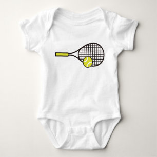 Tennis Racquet and Ball Baby Bodysuit