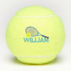 Tennis racquet and ball blue cyan graphic custom