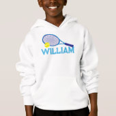 Tennis racquet and ball blue cyan graphic custom (Front)