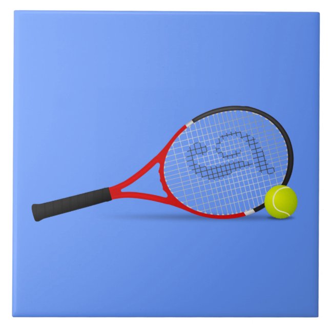 Tennis Racquet and Ball Ceramic Tile (Front)