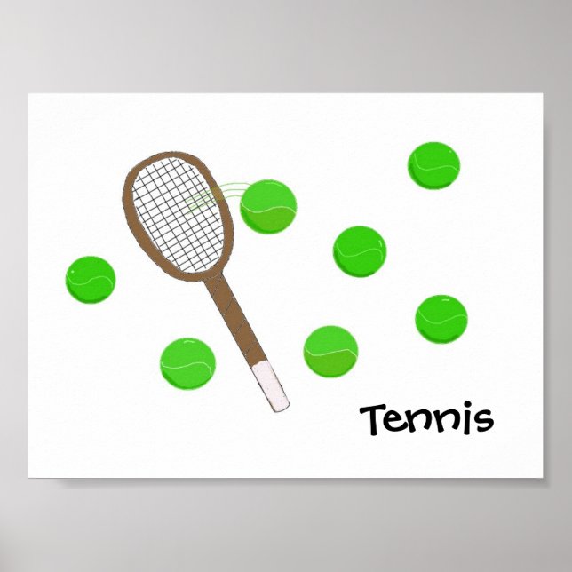 Tennis Racquet and Tennis Balls Poster (Front)