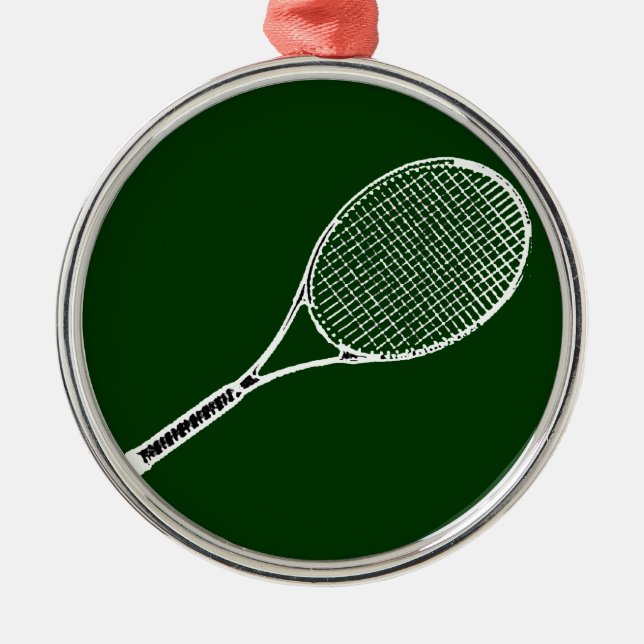 tennis racquet metal ornament (Front)