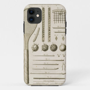 Tennis Racquets and Billiard Cues, from the 'Encyc iPhone 11 Case