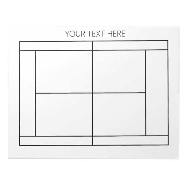 Tennis Record Notepad - Custom Text (Front)