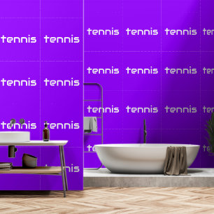 TENNIS Refined White Sleek Text On Bright Purple Wallpaper