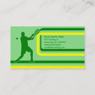 tennis : retro style : business card