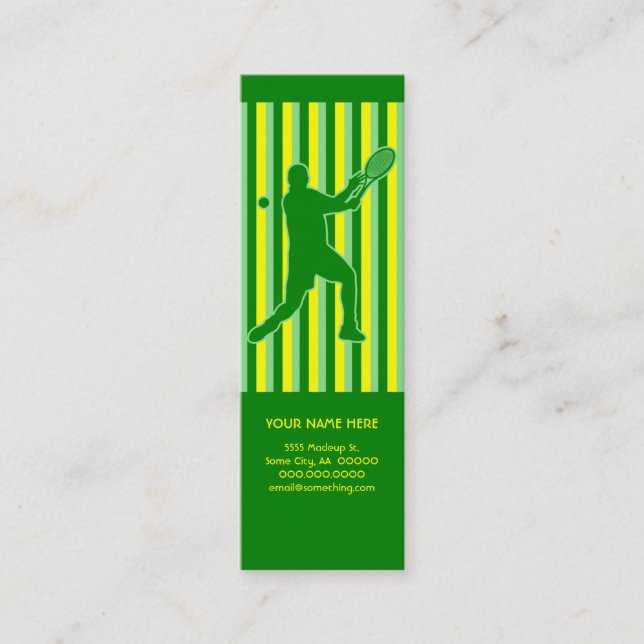 tennis : retro style : mini business card (Front)