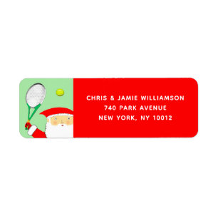 Tennis return-address holiday labels