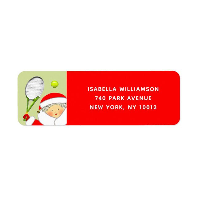 Tennis return-address holiday labels (Front)