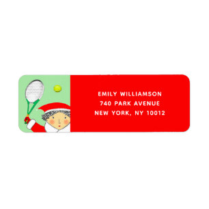 Tennis return-address holiday labels