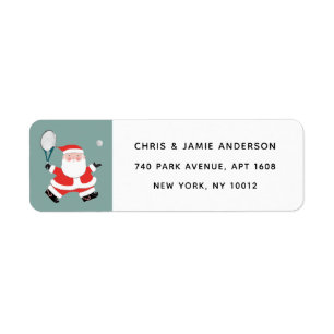 Tennis return-address holiday labels