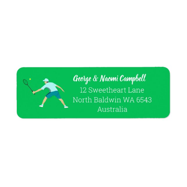 Tennis Return Address Label (Front)