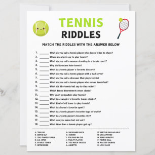 Tennis Riddles Game