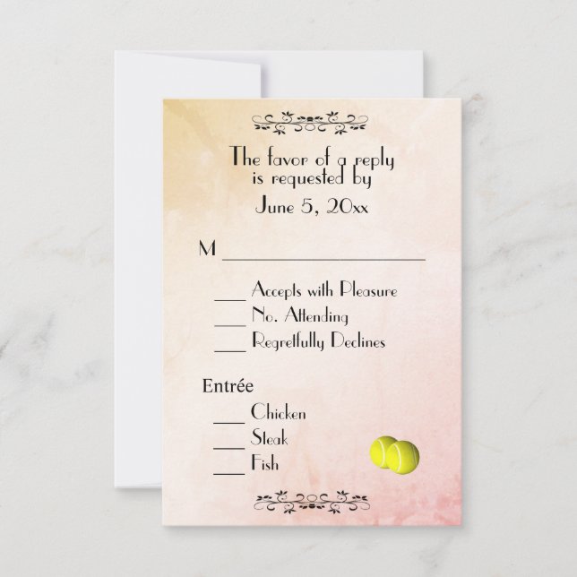 Tennis RSVP with Menu Choice (Front)