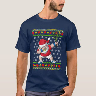 Tennis Santa Claus Ugly Christmas Sweater Pattern