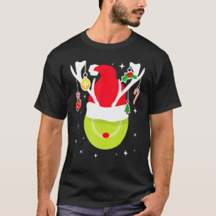 Tennis Santa Reindeer Christmas Ball Tennis Player T-Shirt