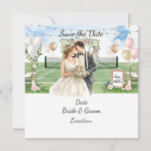 Tennis Save the date foe Tennis Player wedding