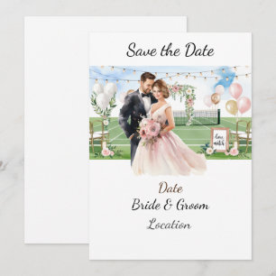 Tennis Save the date foe Tennis Player wedding Invitation