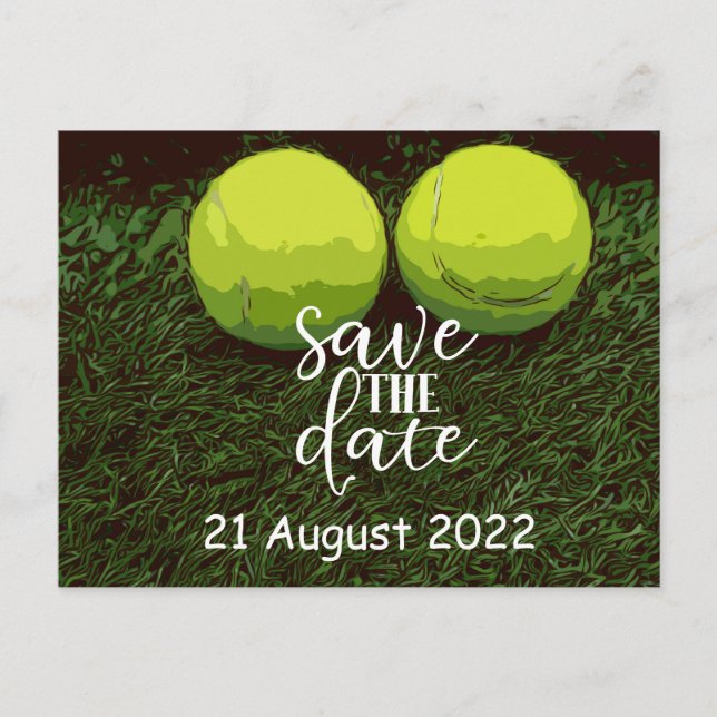 Tennis  Save the Date for Party Invitation   Postcard (Front)