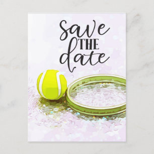 Tennis Save the Date for Party Invitation Postcard