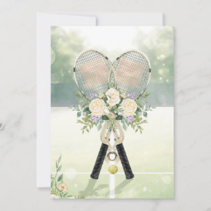 Tennis Save the date for Tennis Player wedding Invitation