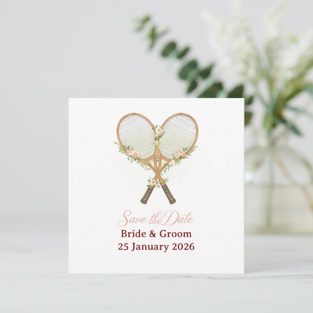 Tennis Save the date Invitation  for Wedding  (Standing Front)