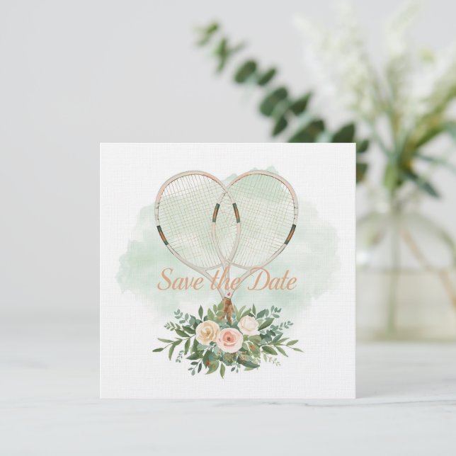 Tennis Save the date Invitation  for Wedding  (Standing Front)