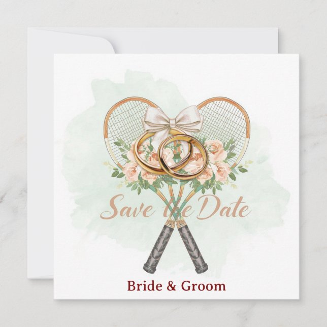 Tennis Save the date Invitation  for Wedding  (Front)