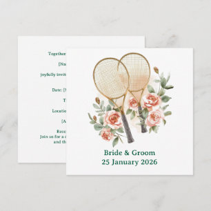 Tennis Save the date Invitation  for Wedding 
