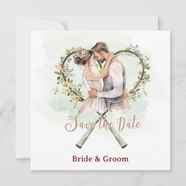 Tennis Save the date Invitation  for Wedding  (Front)