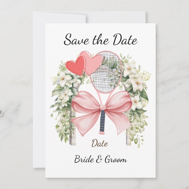 Tennis Save the date  Tennis Player wedding Invitation (Front)