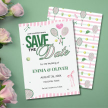 Tennis Save the Date Wedding Card
