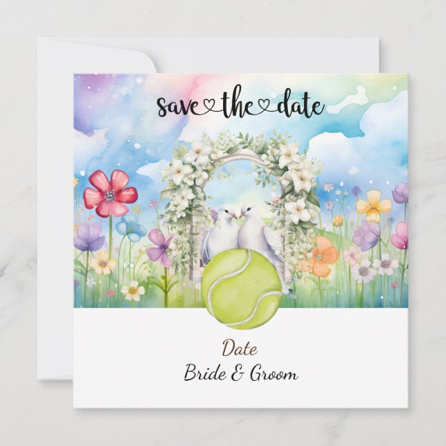 Tennis Save the date Wedding Party  Invitation (Front)