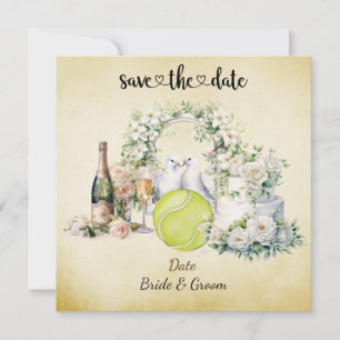 Tennis Save the date Wedding Party Invitation