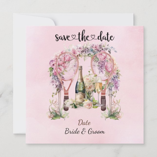 Tennis Save the date Wedding Party  Invitation (Front)
