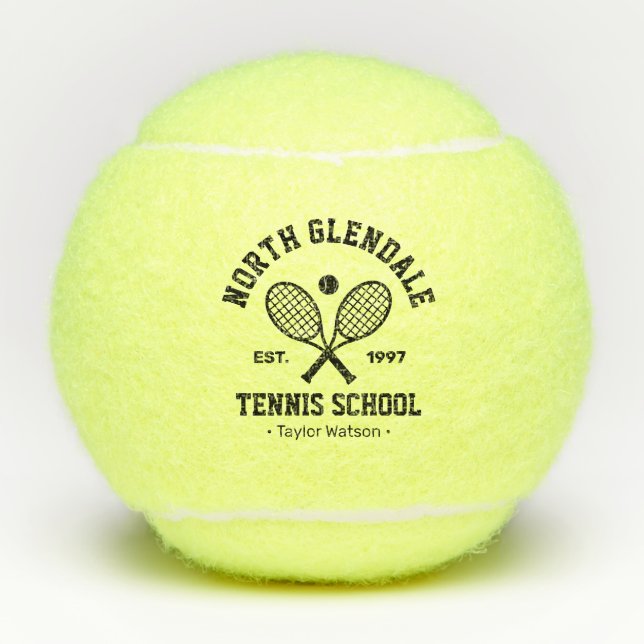 Tennis School Personalised Tennis Balls (Front)