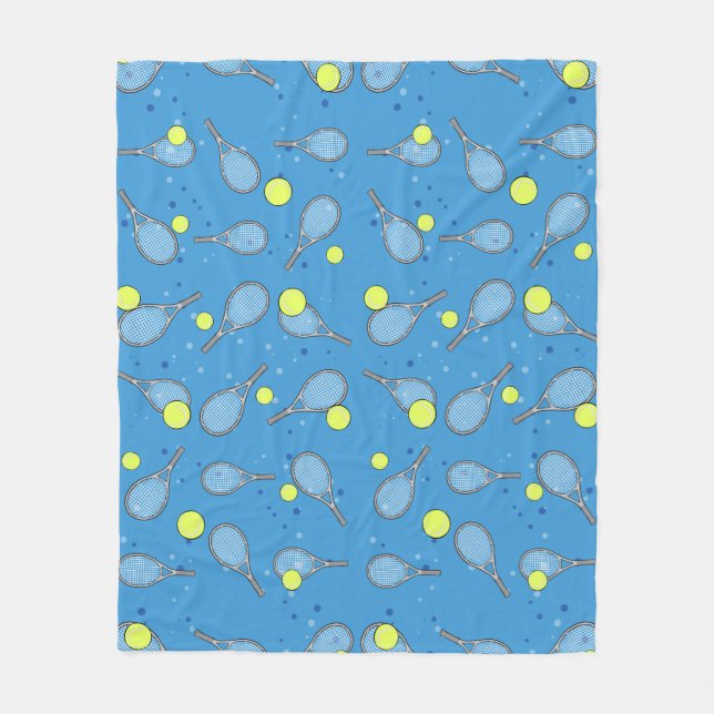 Tennis Seamless Pattern - Racket and Ball   Fleece Blanket (Front)