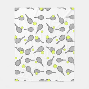 Tennis Seamless Pattern - Racket and Ball  Fleece Blanket