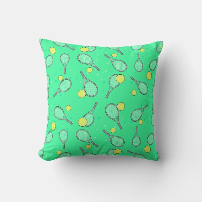 Tennis Seamless Pattern - Racket & Ball  Cushion (Front)