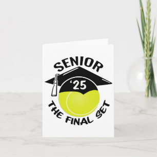 Tennis Senior 2025 The Final Set Graduation Cap  Card