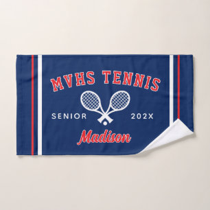 Tennis Senior Night Gift, Custom Name Sports Hand Towel