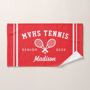 Tennis Senior Night Gift, Custom Name Sports Hand Towel