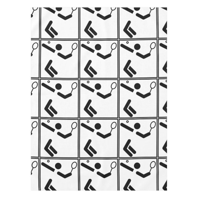 Tennis Silhouette Figure Tablecloth (Front)