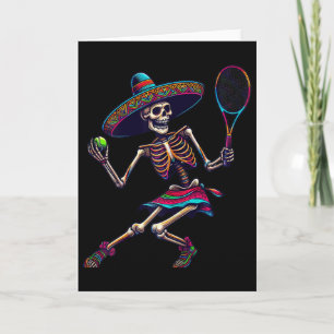 Tennis Skeleton Mexican Sombrero Cinco De Mayo Ten Card