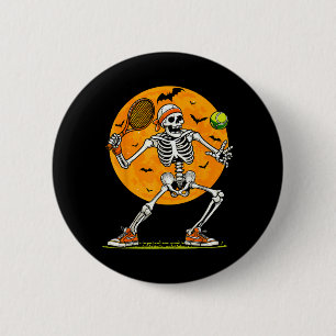 Tennis Skeleton Spooky Boys Funny Halloween Tennis 6 Cm Round Badge
